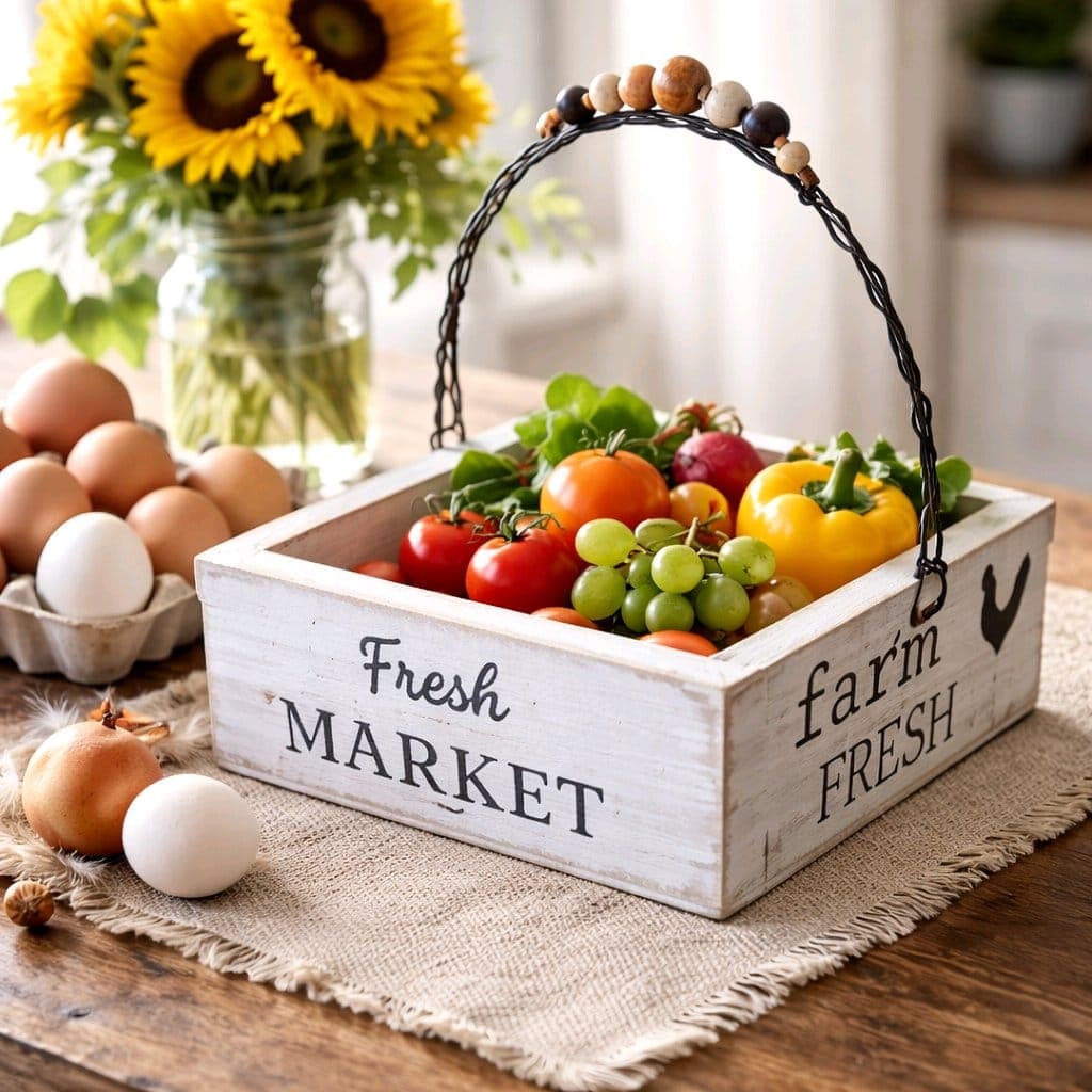 Caixa para Cozinha em Madeira | Organizador de Ovos e Legumes - Imagem do produto