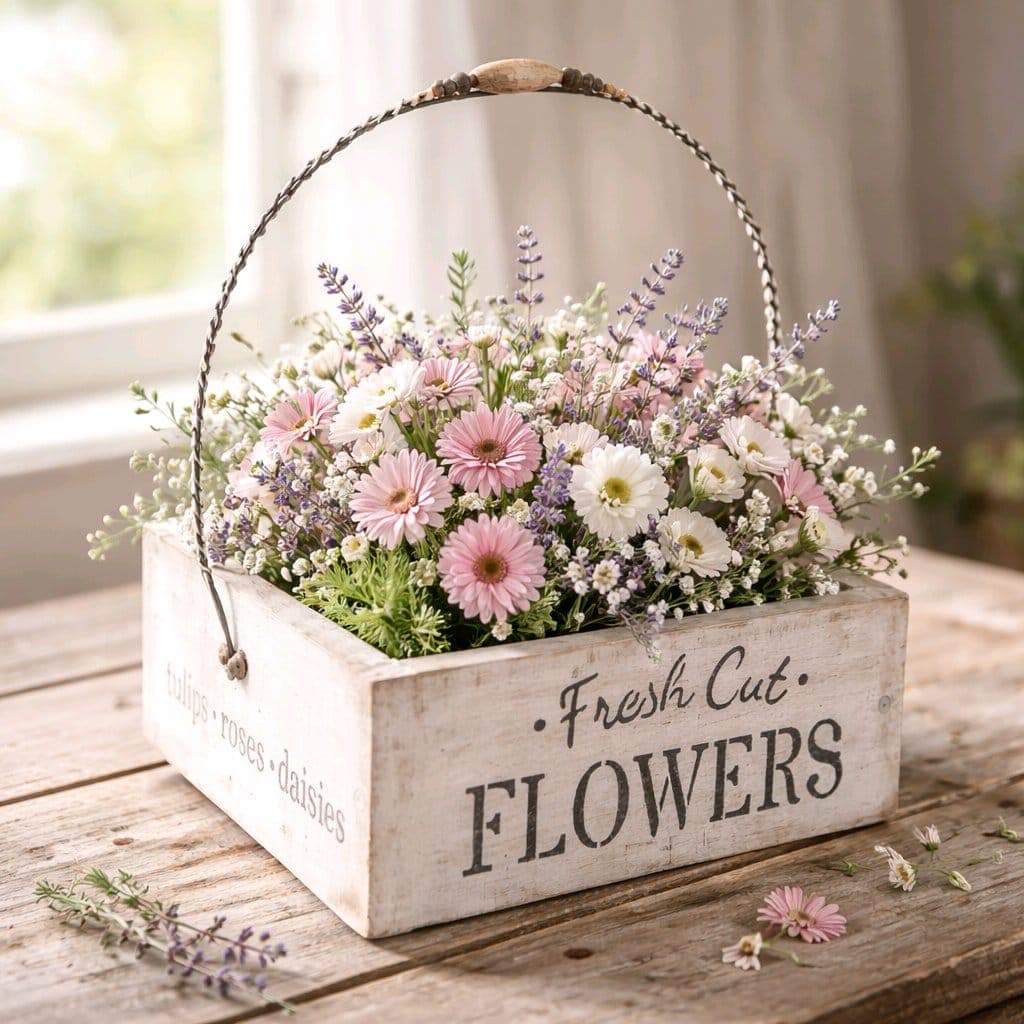 Caixa para Flores em Madeira | Organizador Decorativo - Imagem do produto